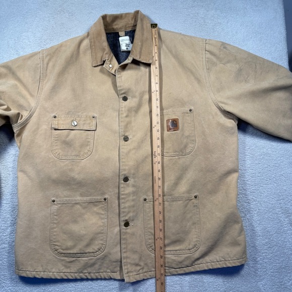 Vintage‎ Y2K Carhartt Blanket Lined Chore Coat XL C02WET Distressed Made in USA - Picture 9 of 11